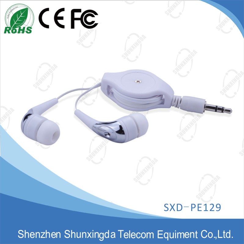 retractable cable earphone